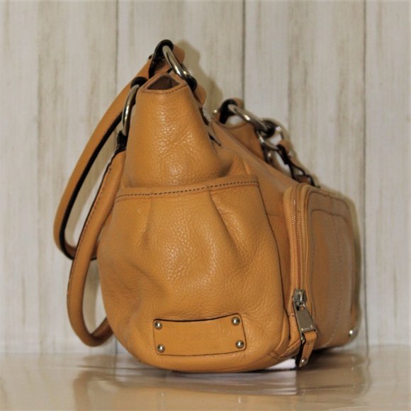 Tignanello Yellow Leather Organizer Shoulder Bag - Picture 3 of 9